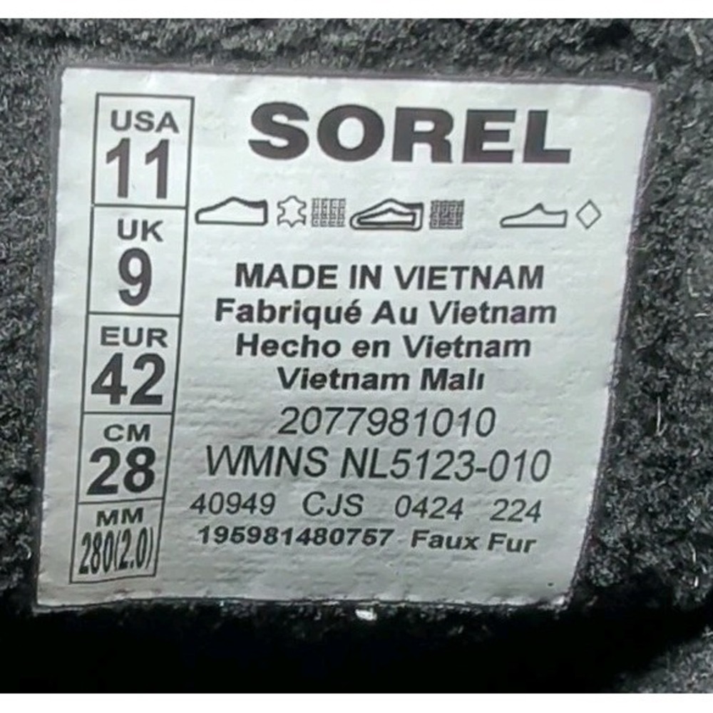 Sorel Explorer III Joan Womens Waterproof Winter Boots Size 11 Black White Suede - Picture 8 of 13